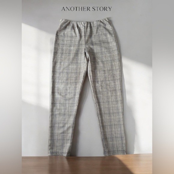 NWOT, Another Story, Super Soft Checked Pants, Large, Black & Tan - Picture 1 of 8